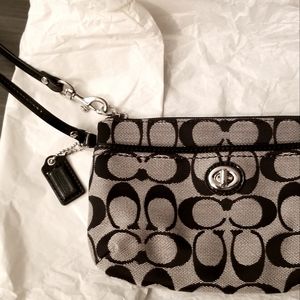 Coach black/gray wristlet